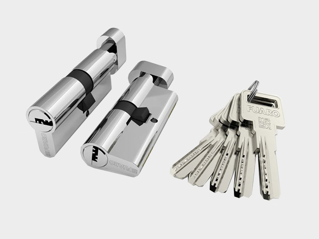 Цилиндровый механизм из алюминия «ключ-вертушка» с 5 ключами в комплекте Липецк